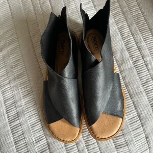 Born Black Leather Women's Sandals